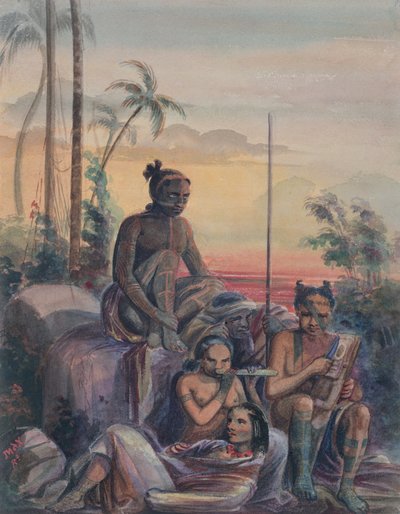 Abitanti delle Isole Marchesi, c.1841-48 da Maximilien Radiguet