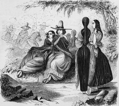 Donne di Lima in Perù, incisione dal viaggio di Radiguet a Lima negli anni 1840 da Maximilien Radiguet