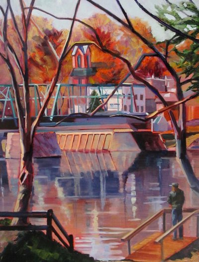 Il pescatore sul fiume in autunno da Maxine Shore