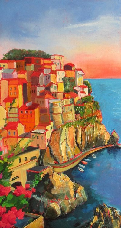 Colorato villaggio costiero da Maxine Shore