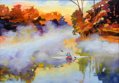 Kayak in un autunno nebbioso da Maxine Shore