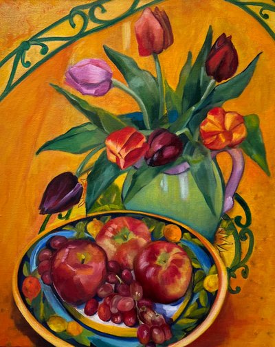 Frutta e fiori in stile pittorico da Maxine Shore