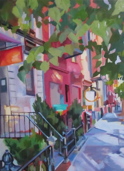 Una vivace strada cittadina da Maxine Shore