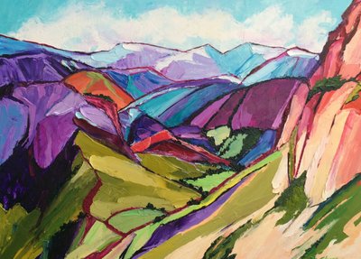 Un paesaggio montano dai colori vivaci da Maxine Shore