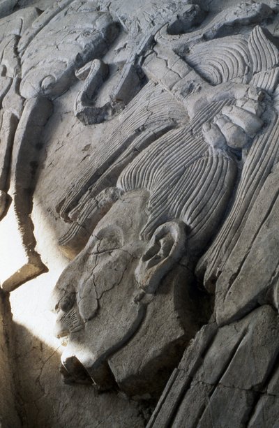 Rilievo su una piramide, periodo tardo classico (600-900 d.C.) da Mayan