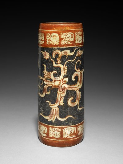 Vaso con pianta di fico animata, 600-900 d.C. da Mayan