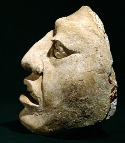 Testa di un uomo, da Piedras Negras, Peten, Guatemala da Mayan Mayan