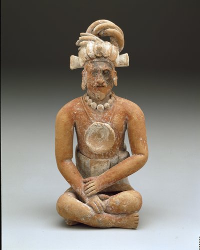Uomo barbuto seduto, Periodo Tardo Classico, c.600-900 da Mayan Mayan