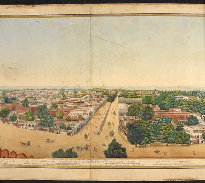 Sezione di un panorama di Delhi da Mazar or Mazhar Ali Khan