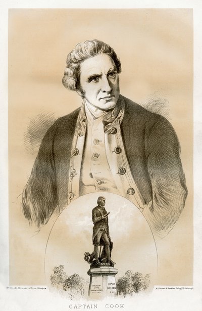 Capitano James Cook, ufficiale navale e esploratore britannico del XVIII secolo, 1879 da McFarlane and Erskine