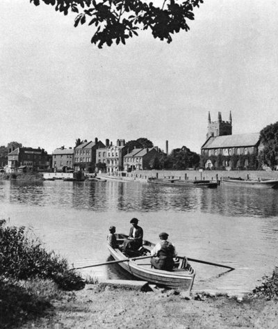 Traghetto attraverso il Tamigi verso la locanda London Apprentice, Isleworth, Londra, 1926-1927 da McLeish