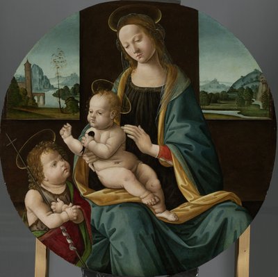 Vergine con Bambino e il piccolo San Giovanni Battista da Meester van de Conversazione di Santo Spirito