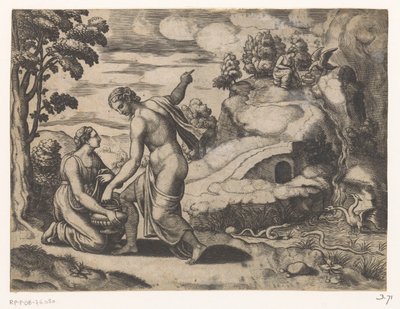 Venere manda Psiche a una fonte sorvegliata da draghi da Meester van de Dobbelsteen
