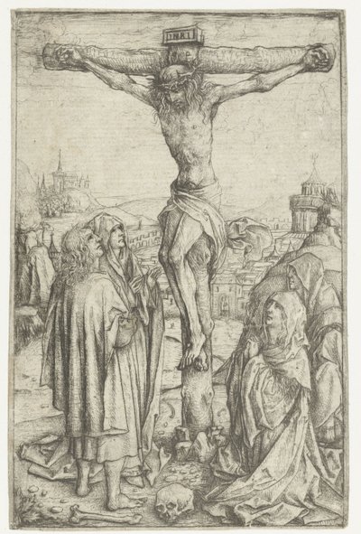 La crocifissione con Maria e San Giovanni e due sante donne da Meester van het Amsterdamse Kabinet