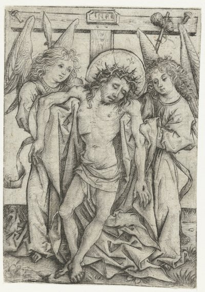 Il corpo di Cristo sostenuto da due angeli da Meester van het Amsterdamse Kabinet