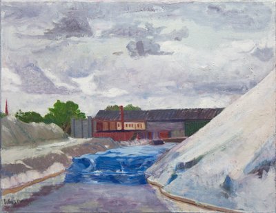 Diga di sale sul Cal Sag, 2014 (olio su tela) da Megan Williamson