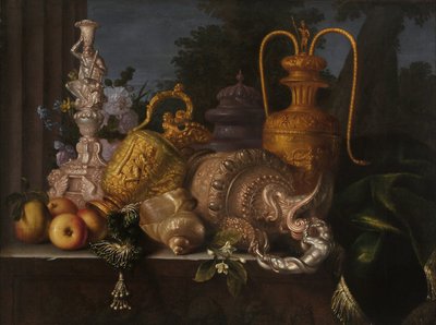 Natura morta, conchiglie e oreficeria da Meiffren (c.1630 1705) Conte