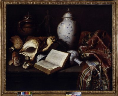 Vasi cinesi, conchiglie, bronzi antichi, libri e tappeti da Meiffren (c.1630 1705) Conte