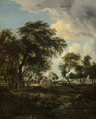 Una fattoria alla luce del sole da Meindert Hobbema
