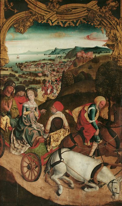 Fuga dei santi Cantius, Cantianus e Cantianilla (interno); Cristo sul Monte degli Ulivi (esterno) da Meister des Krainburger Altars