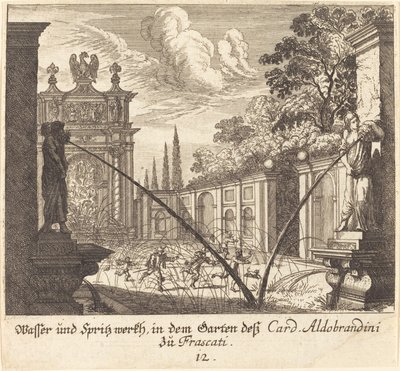 Giardini del Cardinale Aldobrandini, Frascati da Melchior Küsel after Johann Wilhelm Baur