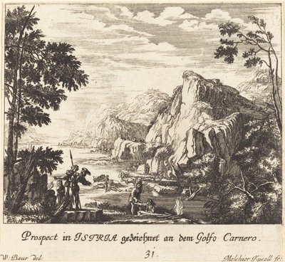 Istria, Golfo del Carnaro da Melchior Küsel after Johann Wilhelm Baur