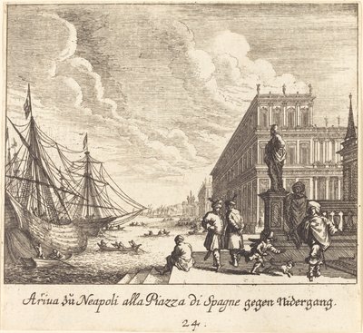 Palazzo di Spagna, Napoli da Melchior Küsel after Johann Wilhelm Baur