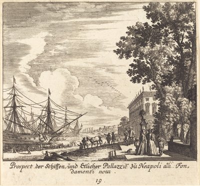 Navi, Fondamenti Novi, Napoli da Melchior Küsel after Johann Wilhelm Baur
