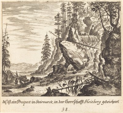 Veduta in Stiria da Melchior Küsel after Johann Wilhelm Baur