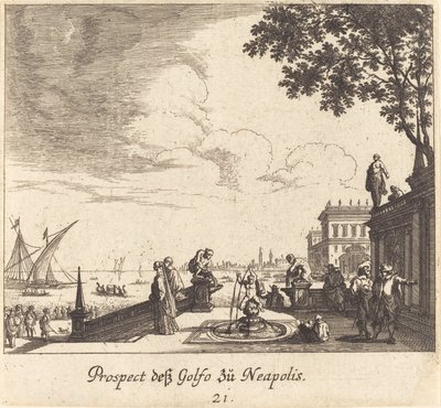 Veduta del Golfo di Napoli da Melchior Küsel after Johann Wilhelm Baur