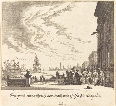 Veduta del Golfo di Napoli da Melchior Küsel after Johann Wilhelm Baur