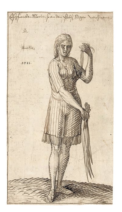 Donna nigeriana che tiene canne, 1583 da Melchior Lorck