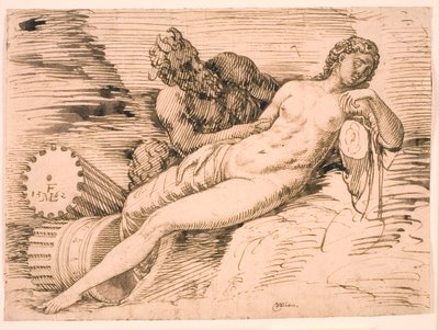 Un satiro che spia la dormiente Antiope da Melchior Lorck
