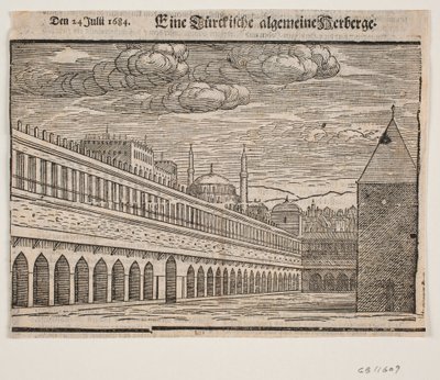 Un caravanserraglio (Han). Metà sinistra da Melchior Lorck