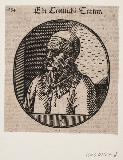 Busto di un uomo con barba e calotta; profilo 3/4 verso sinistra da Melchior Lorck