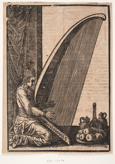Suonatrice di arpa da Melchior Lorck