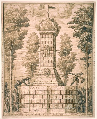 Fontana con maschere da Melchior Lorck