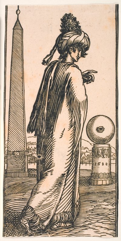 Uomo senza barba che cammina visto di sbieco da dietro da Melchior Lorck