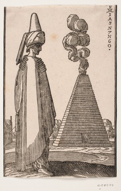 Uomo con mantello da Melchior Lorck