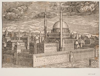 Moschea, con due minareti, vista da nord-ovest; dall