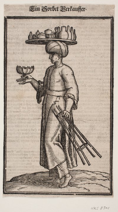 Venditore ambulante di bevande rinfrescanti, camminando verso sinistra da Melchior Lorck