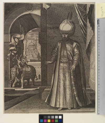 Ritratto del sultano Solimano il Magnifico (in piedi) da Melchior Lorck