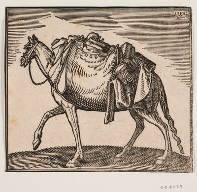 Cavallo pesantemente caricato da Melchior Lorck