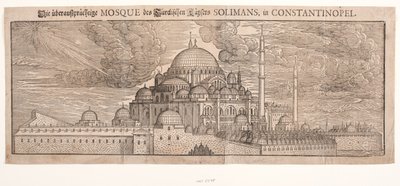 La Moschea Suleimanyie, vista da nord-est da Melchior Lorck