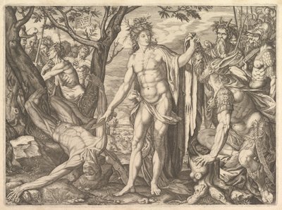 Apollo e Marsia e il giudizio di Mida: a destra Mida con le orecchie d