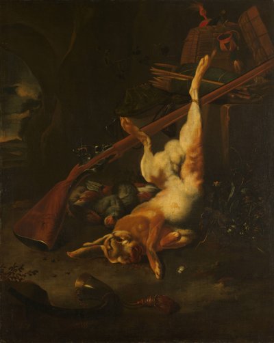 Il bottino di un cacciatore, con lepre morta da Melchior d