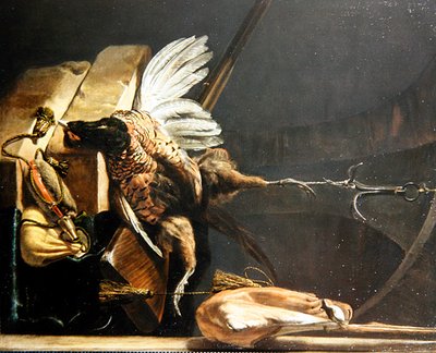 Natura morta di un fagiano morto appeso a un gancio da Melchior de Hondecoeter