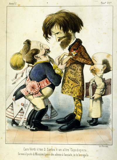 Cartone animato su Giuseppe Verdi e Napoleone III dopo l