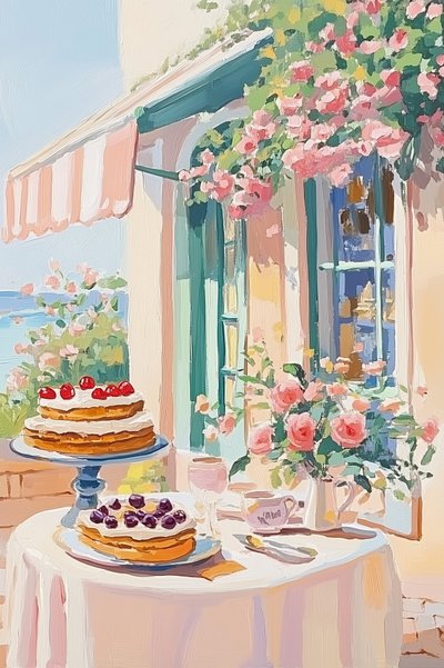 Caffetteria con dolci francesi da Melloi Art Prints
