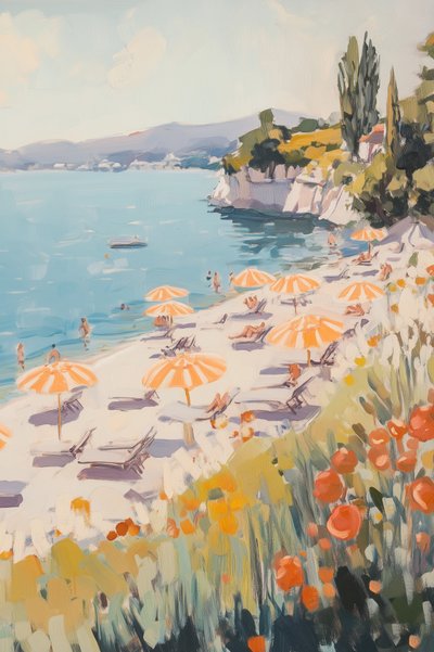 Giornata al mare nel Mediterraneo da Melloi Art Prints